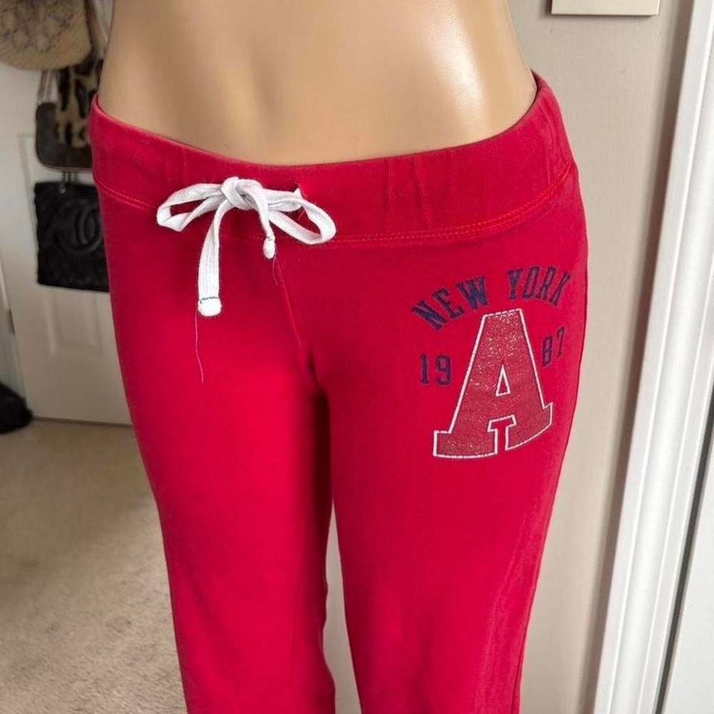Y2K 2000s Red Aeropostale New York low rise bootcut Sweatpants